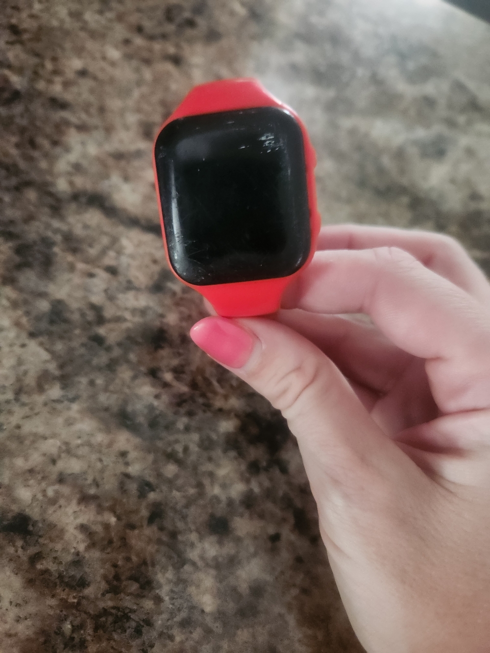 Red Smartwatch with Silicone Band w/ Step Counter- Unbranded Kids